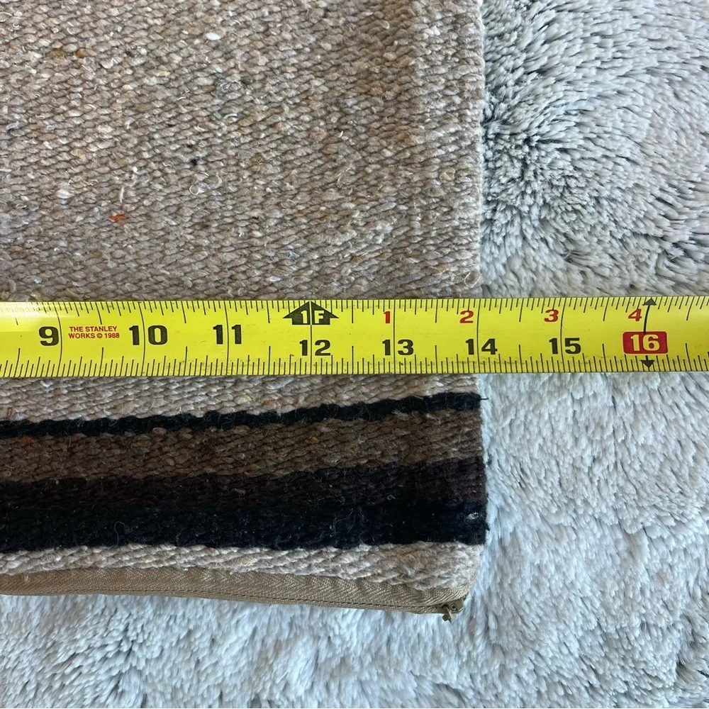 Handwoven Southwestern Accent Pillows in Beige and Black Set of 2